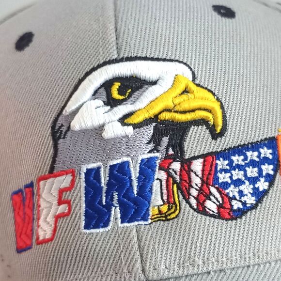 VFW USA Eagle Flag Baseball Cap – Thick Embroidery Veteran Hat 6 Panel - Picture 4 of 7